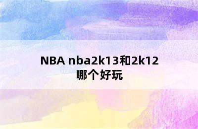 NBA nba2k13和2k12哪个好玩